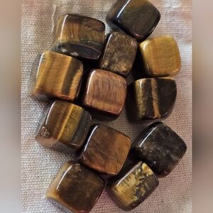 Gold Tiger Eye Tumbled - Healing Stone - Chakra Reiki Energy Healing 12x12mm.